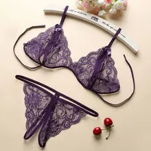 Mujeres Hot Erotic Sexy Lingerie sujetador abierto entrepierna Porno encaje transparente ropa interior de la muñeca del bebé Lenceria Babydoll Set