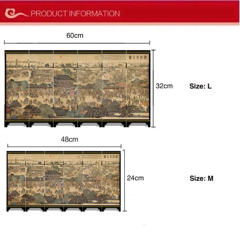 Мини-экран складные перегородки 6 соединенных панелей декоративная покраска дерева Byobu быть толерантным, чтобы разнообразить Все реки бегут в море