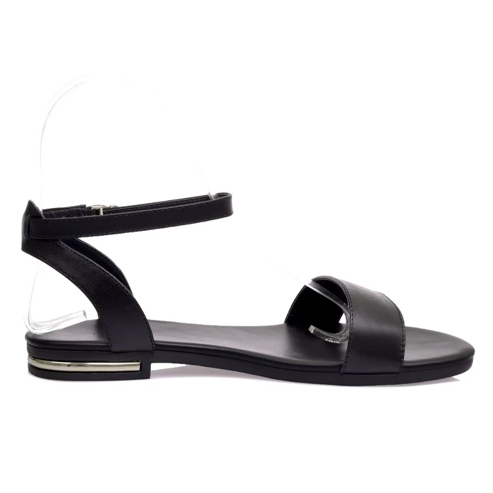 Nemaone 100% натуральной Летние сандалии на плоской подошве модная женская обувь Большие размеры 34–43