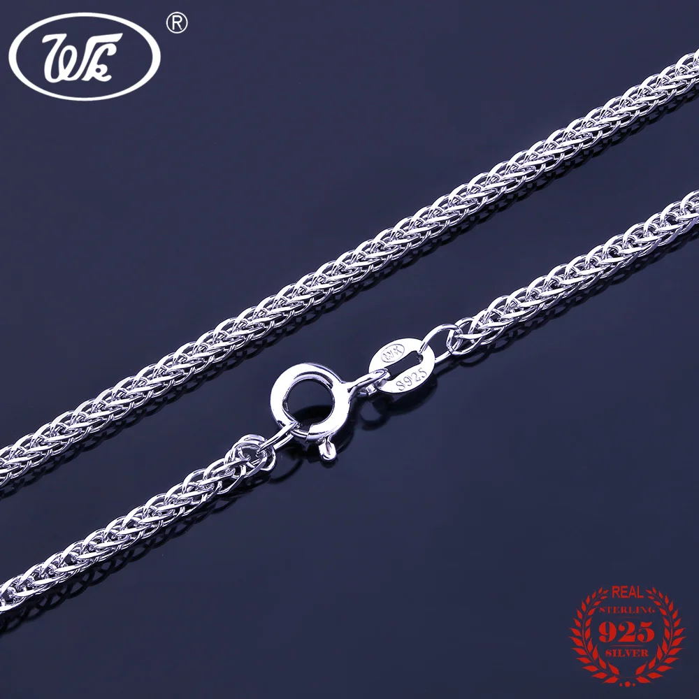 WK 925 Silver Chain Necklace 16 18 20 