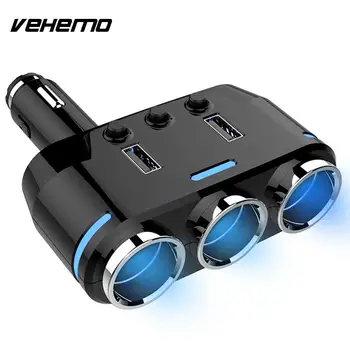 

Vehemo DC12/24V Cigarette Lighter Car Cigarette Lighter Car Splitter Car Adapter Swivel Car Charger Charger