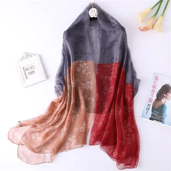 

Women Fashion Silk Scarf Large Size Summer Beach Scarf Print Foulard Pashmina Scarves Travel Shawls Wraps 2020 New