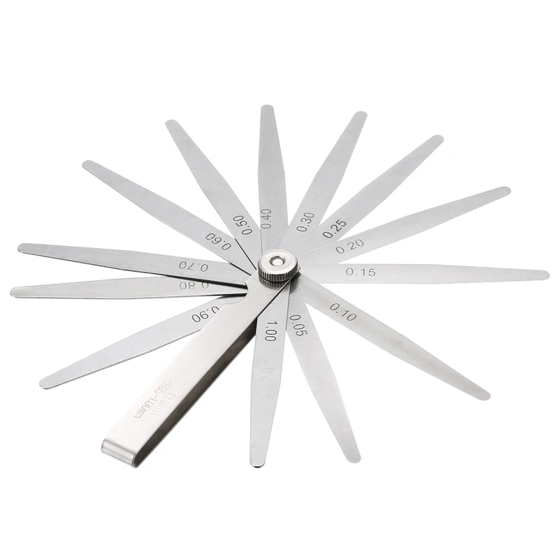 Metric 13 Blades Feeler Gauge 0.05mm-1mm Thickness Gage Gap Filler Guage for Measurment Tools