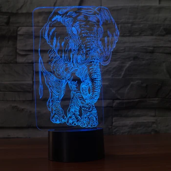 

Vivid elephant 3d shape personality multi-colored LED night light creative gift 7 Changing Colors