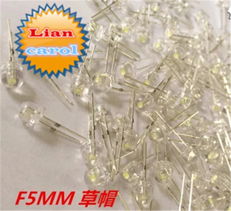 1000PCS-LOT-5mm-straw-hat-LED-lamp-beads-White-hair-Highlight-big-chip-light-emitting-diodes