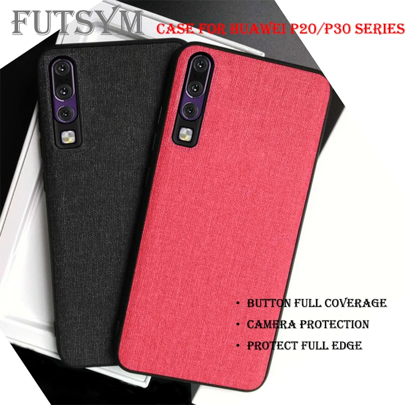 Luxury Soft Cloth Design Phone Case for Huawei P30 Shockproof TPU Frame Back Cover P20 Lite Pro |