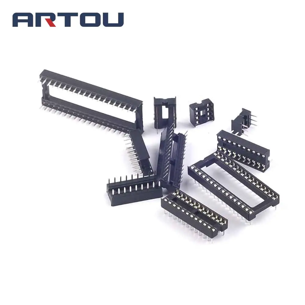 50pcs Assorted DIP IC Sockets 6, 8,14,16,18,20,24,28,32,40in