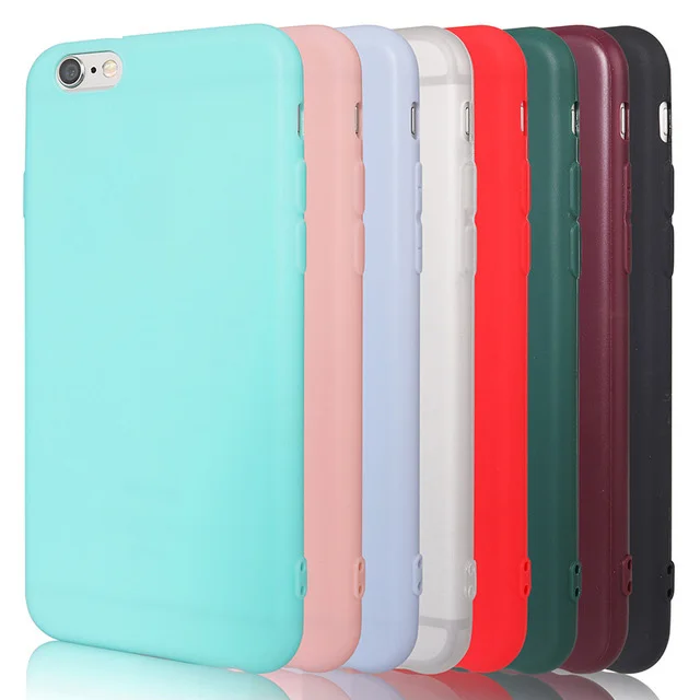 

Soft Ultra Thin Case For iPhone 6 S 6S 5 5S iPhone X 7 8 Plus 6Plus 6SPlus 7Plus 8Plus Candy Color Back Cover TPU Silicon