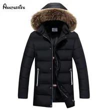 Новое поступление, Мужская зимняя длинная куртка, Мужская утолщенная куртка с капюшоном, модное приталенное зимнее пальто WN 120