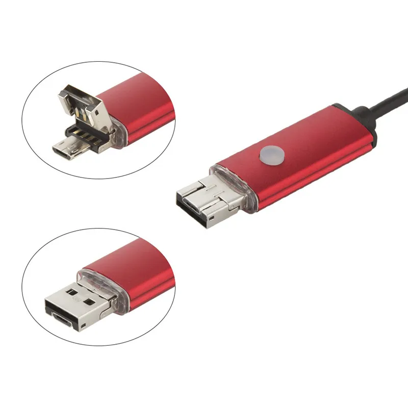 7 мм 2 в 1 USB эндоскоп 480P HD USB эндоскопическая инспекционная микро камера Android телефон USB Инспекционная камера 1 м 2 м для ПК