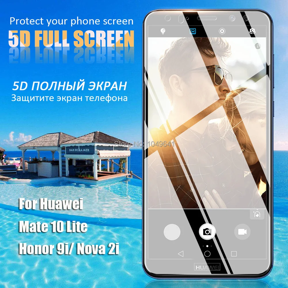 KHW1829_5_5D Full Screen Tempered Glass for Huawei Mate 10 Lite Honor 9i Nova 2i