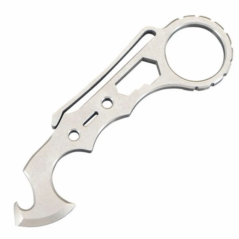 

Multi-functional titanium alloy tool, portable outdoor bottle opener, broken window for survival and self-defense edc