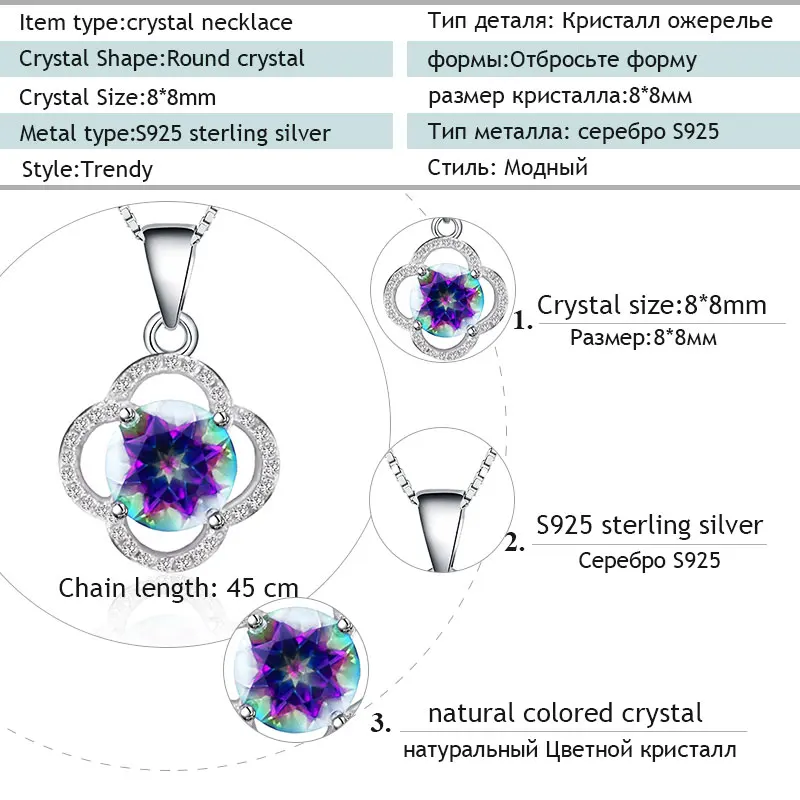 Женское ожерелье из серебра 925 пробы с подвеской в виде топаза|fine jewelry|gifts for womengifts