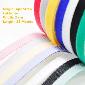 

1PCS MT024 Magic Tape Strap Cable Tie Width 2 cm Length 25 Meters Nylon strap hooks & loops Free Shipping Sell at a Loss