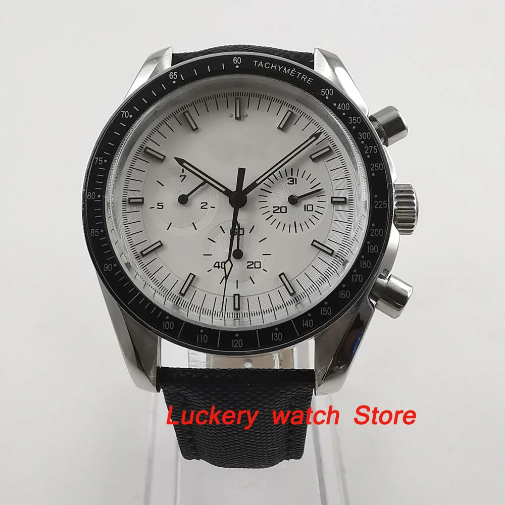 40mm no logo watch white dial Arched glass Multifunction date Automatic movement men watch-BA79 | Наручные часы