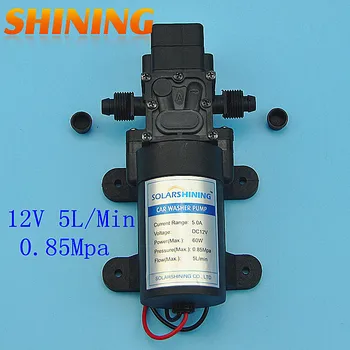 

Free Shipping DC 12V 60W Micro Diaphragm Pump With Pressure Switch, Car Washing Metering Spraying Water Pump, Boat RV Pump