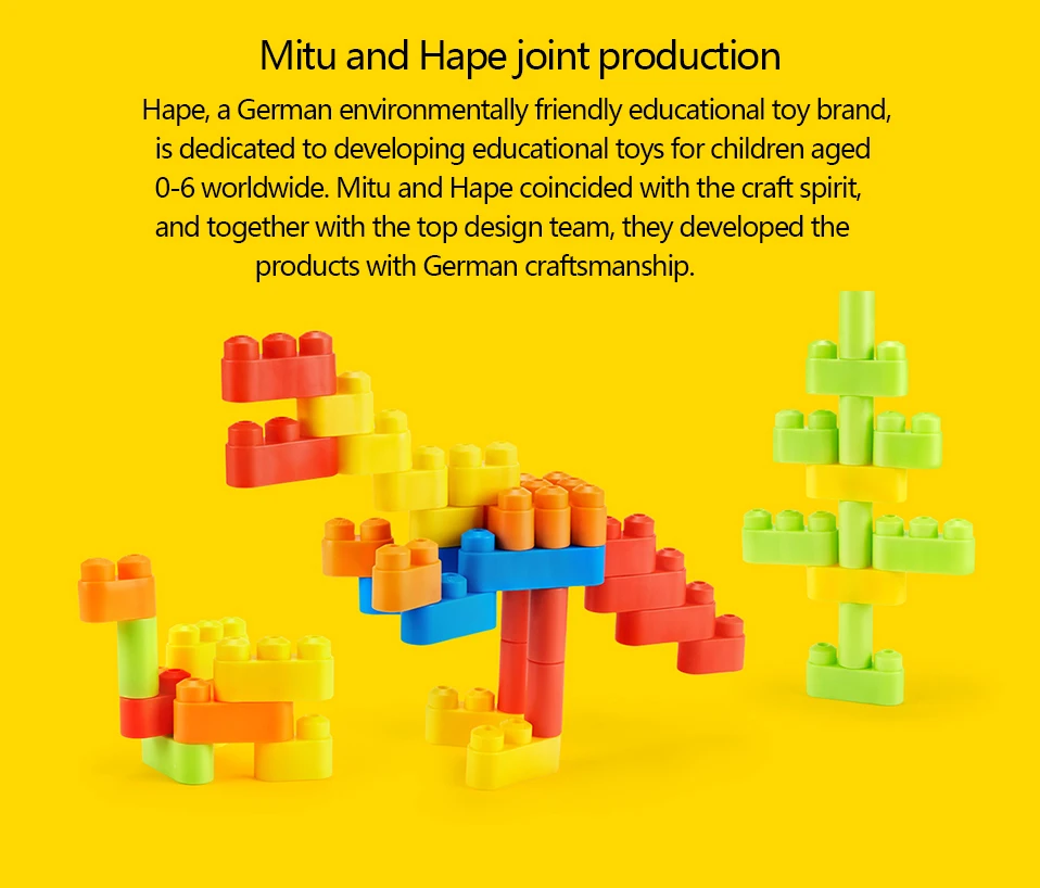 Original Xiaomi Mitu Hape 80pc Flexible Block Robot festival Gift 18 Month Above Environmental Friendly Newest Mijia Child Block (7)