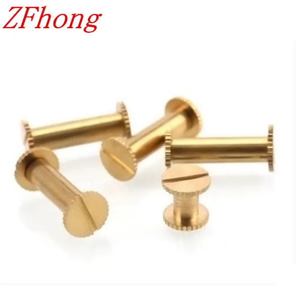 

100pcs/lot Dia 4.5mm Pure Brass Account book screw, Photo album screw, Books butt screw, book binding screw length=6mm to 100mm