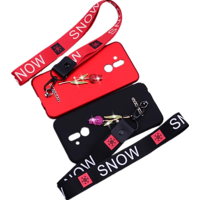 

Luxury With Lanyard Phone Case For Huawei Mate 10 20 Lite P30 pro P20 P Smart Y7 Y6 PRO Y9 2019 Nova 3 3i 3E P10 P9 Rose Cover