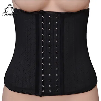

TOPMELON Hollow Out Underbust Corset Latex Waist Trainer Belly Slimming Sheath Modeling Strap Slimming Belt 25 Steel Bones