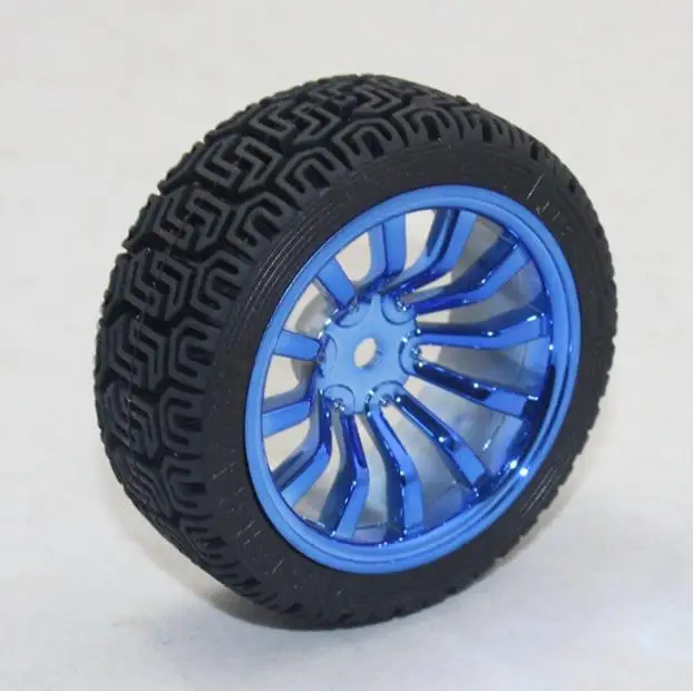 Kuongshun 65 мм робот умный автомобиль колеса для Arduino Diy умный автомобиль - Цвет: 12 Rim Wheel Blue