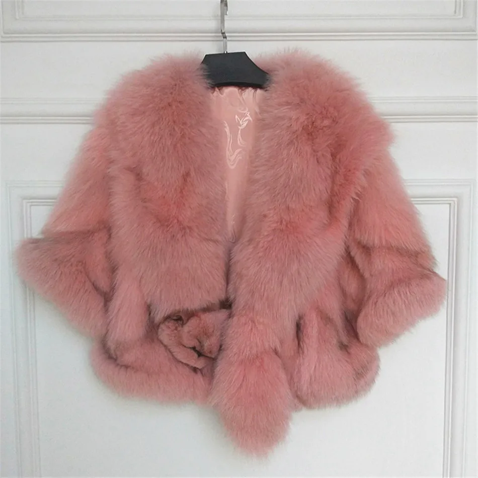 Fourrure Manches Personnalisée Manteau De Col Femmes Plus Réel 100 Haut Grand Renard Nature Taille Gris Carmin La Demi Blanc Veste Rose Vestes xIxv70