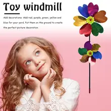 Двойной Слои цветной Шесть Листьев лепесток большой мельница 58 см ПВХ экологически Содружественный напольный игрушка ветряной мельницы