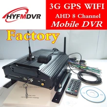 Сеть для транспортных средств DVR 3g удаленный мониторинг хост 8 канальный жесткий диск gps WiFi Автомобильный регистратор H.264 с большим числом значений напряжения транспортное оборудование