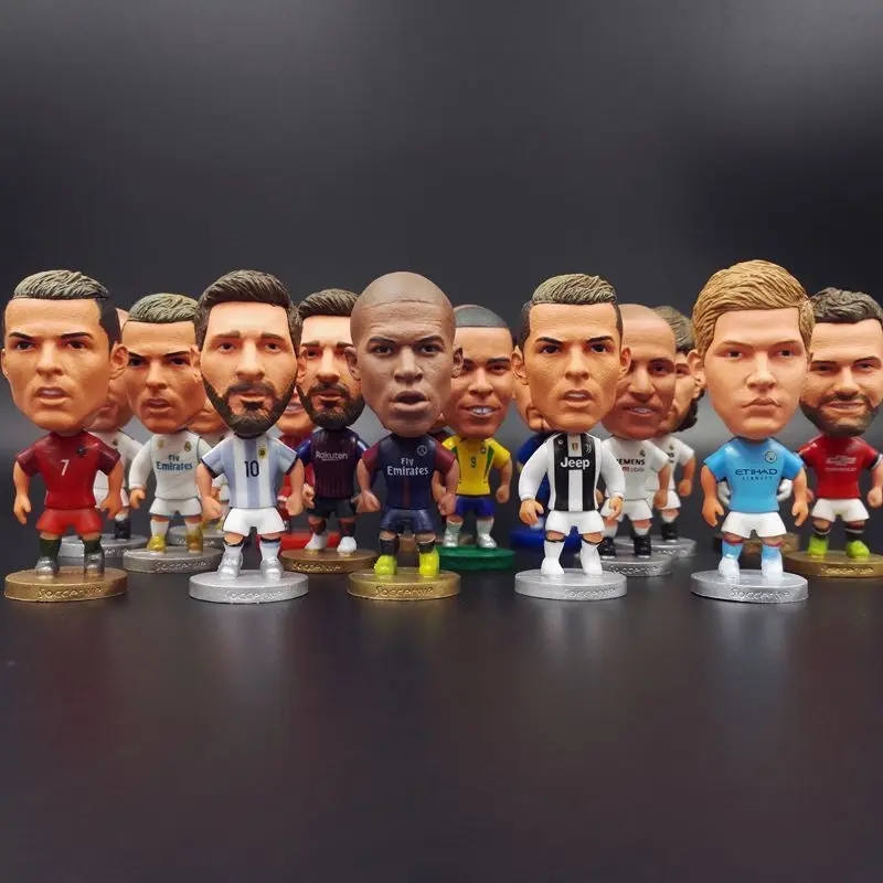 Football Fan Soccer Player Star Basa Neymar Messi  Neymar Action Dolls Figurine Gift Supply Home Decoration Model Toy Statuettes
