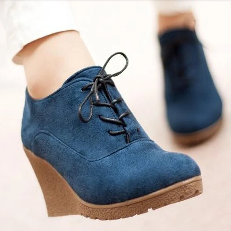 Botines sexys para mujer, zapatos de tacón alto con cuña de ante, con  plataforma, informales, color negro y azul, primavera y otoño, 2021|shoes  woman|shoes woman blackhigh heels boots - AliExpress