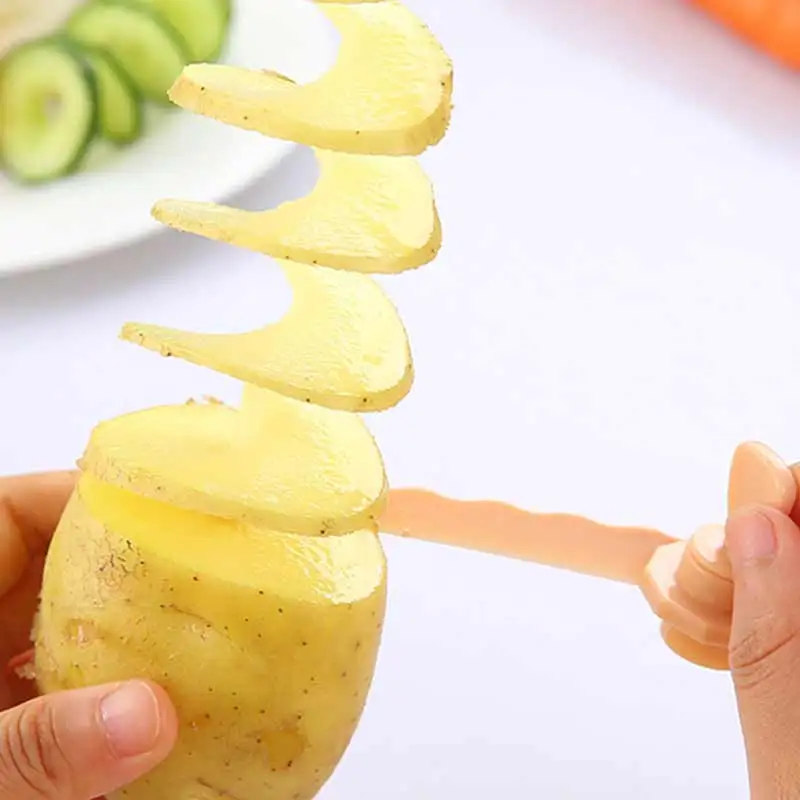 Картофельный спиральный резак пластиковый огурец морковь овощной и нож для