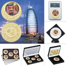 WR лидер Дубаи ОАЭ позолоченные Коллекционные монеты набор монет с держателем монет медаль подарочный набор дропшиппинг