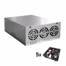 Crypto Coin Open Air Mining Frame Rig Graphics Case ATX Fit 6/8 GPU Mining Case Ethereum ETH ETC ZEC XMR Magnalium Alloy 5 Fans