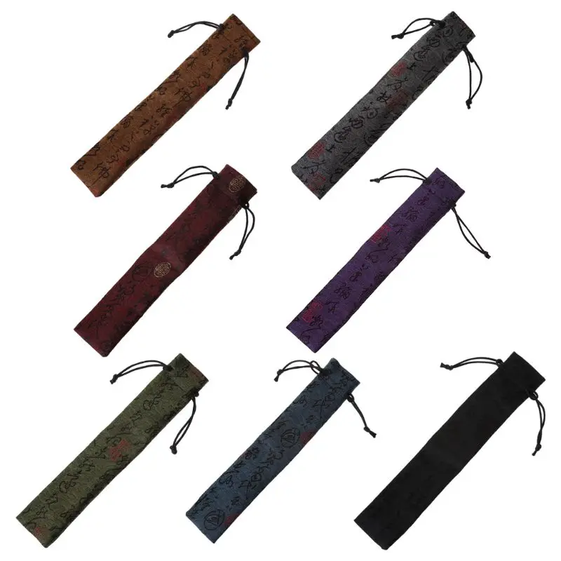 

Chinese Calligraphy Style Decorative Folding Hand Fan Bag Dustproof Holder Protector Pouch Case Cover Gifts #404