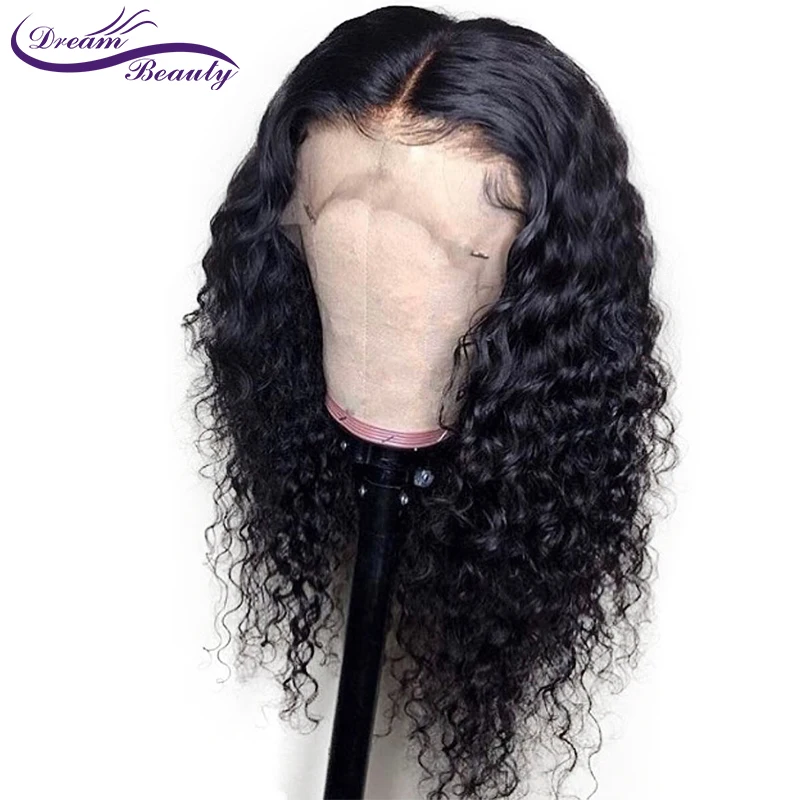 

dream beauty Natural Color Lace Front Wig 14"-24" Kinky Curly Brazilian Remy hair lace front human hair wigs
