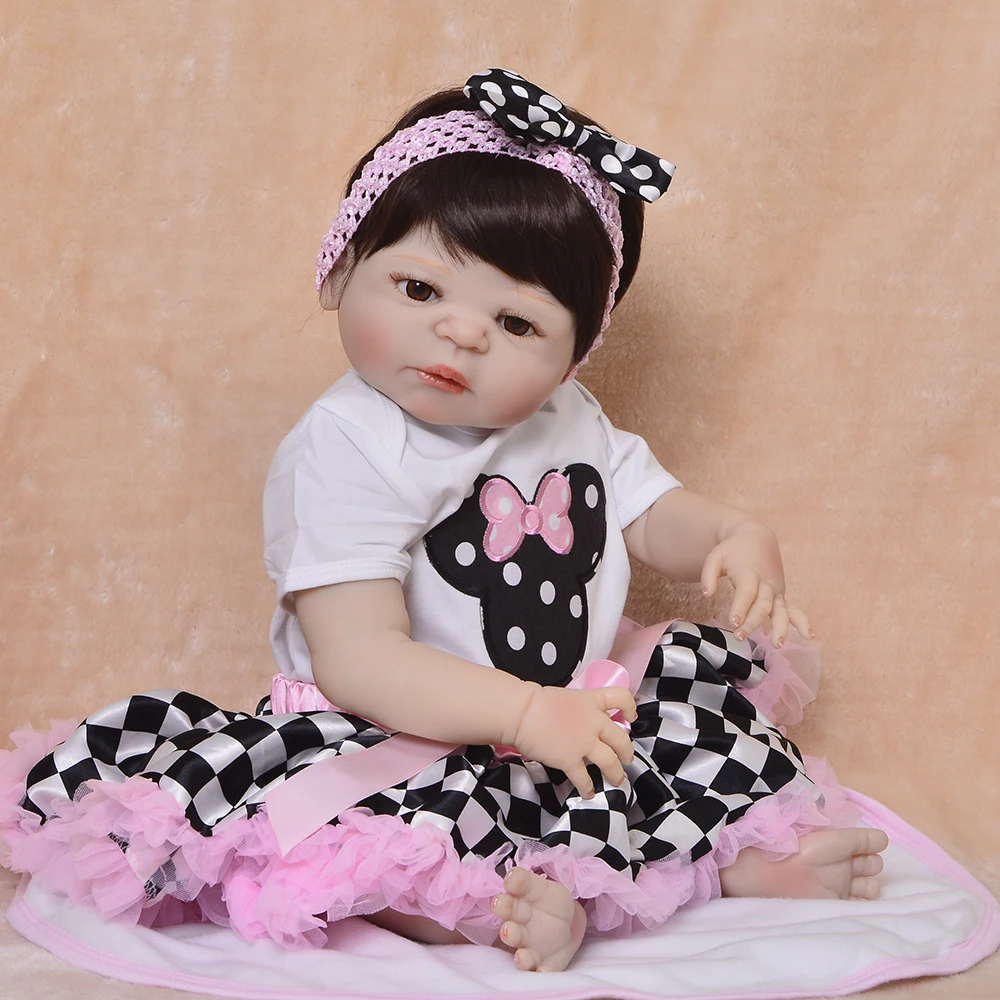 

KEIUMI 23'' Reborn Baby Dolls Newborn Full Body Silicone Vinyl Realistic Princess Baby Dolls Toy For Girl Birthday XMAS Gifts