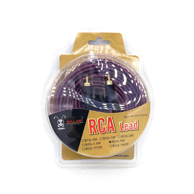 Автомобильный аудиокабель с 2 выходами 5 м в оплетке|amplifier rca cable|amplifier cablecable 5m |