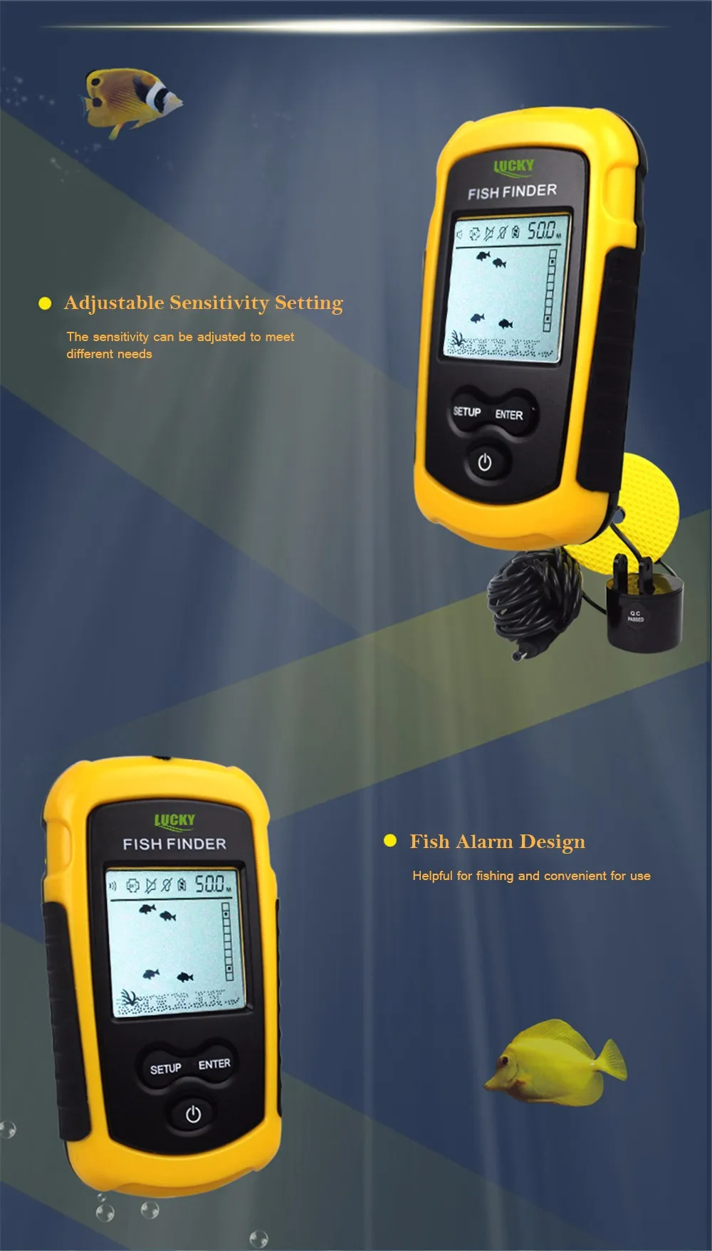 FF1108 - 1 Fish Finder Sonar Sensor Transducer Detector for Fishing