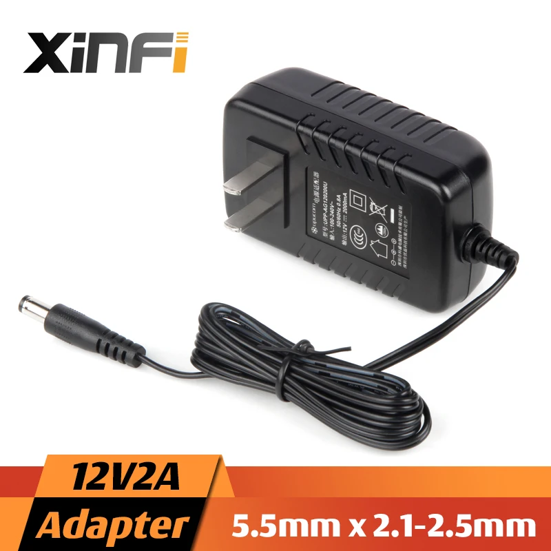 

XinFi NEW 12V2A/1A AC 100V-240V Converter Adapter DC 12V 2A 2000mA Power Supply EU / US Plug 5.5mm x 2.1-2.5mm for LED CCTV