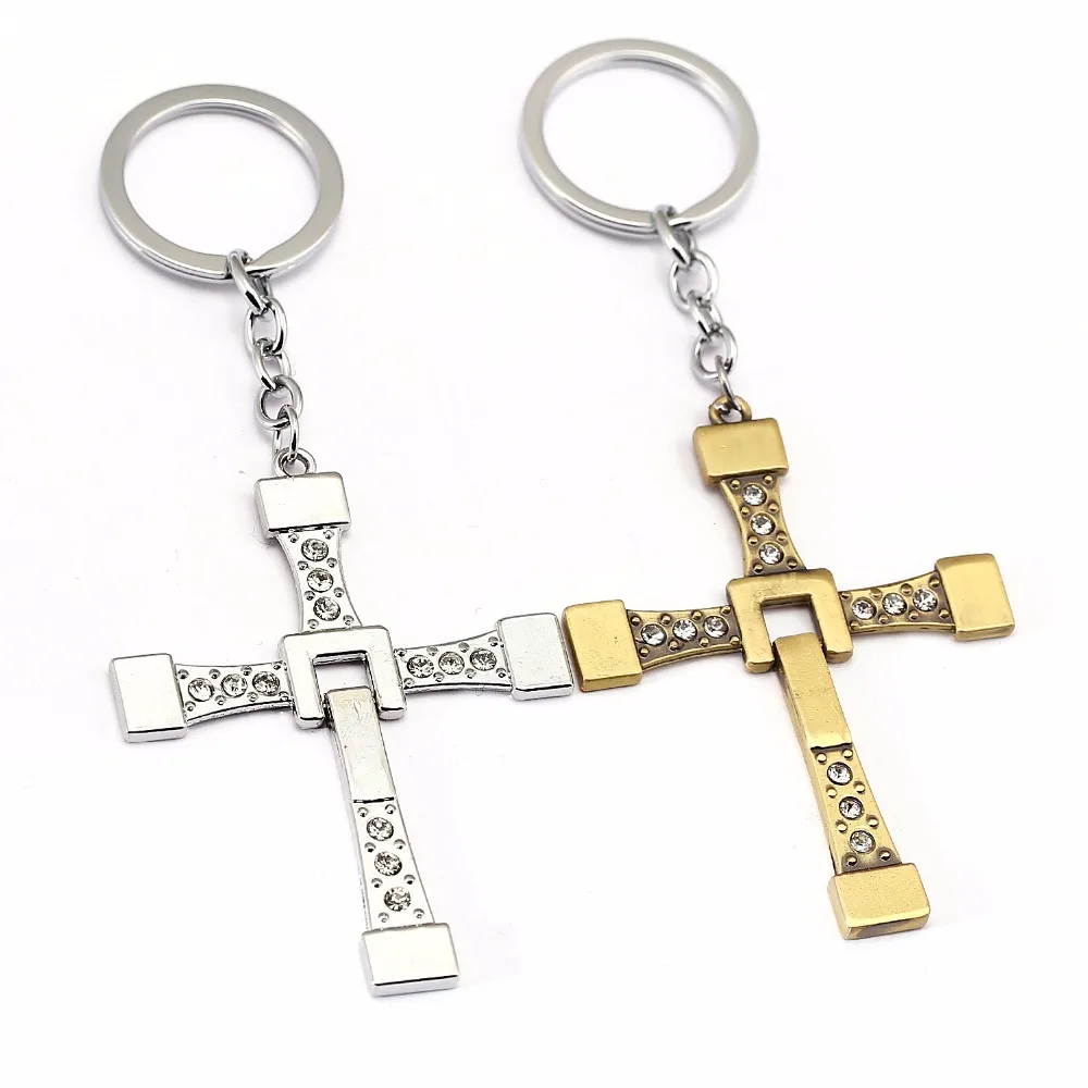 Speed Furious Cross Crystal Gems Keychain Pendant Keychain Holder