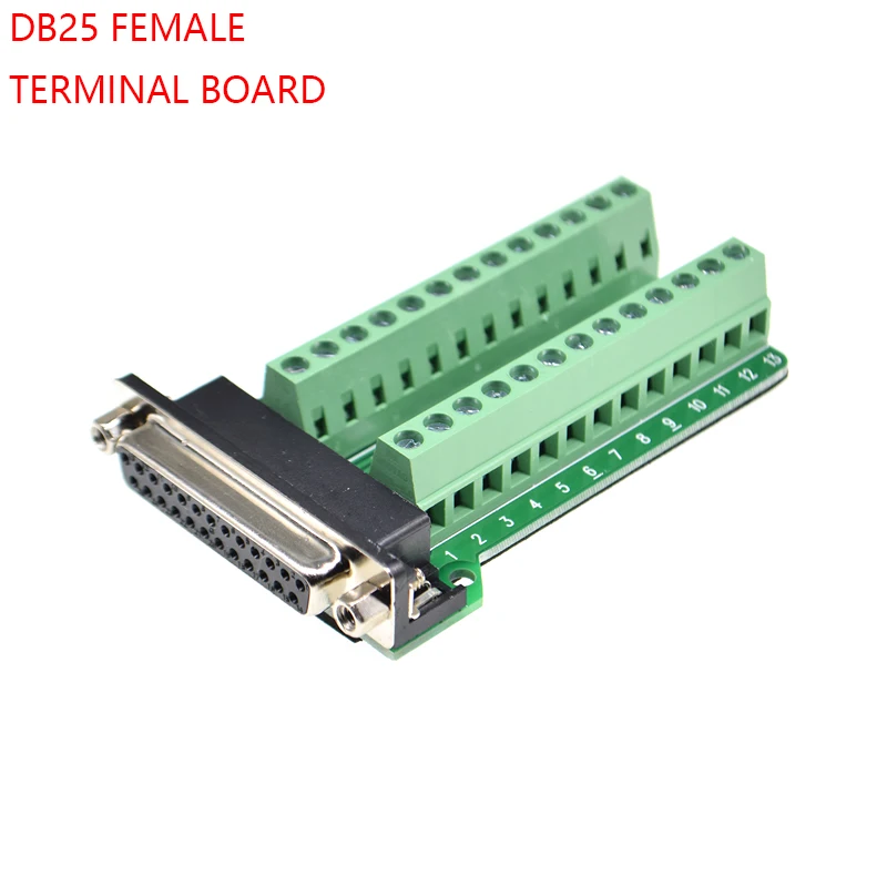 1PCS DB25 25PIN 2 ROW Male female connector to terminal adapter D-SUB RS232 TO RS485 converter 25 pin terminal board Module