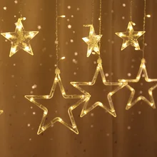 Праздничный светильник для рождественской вечеринки, отелей, свадебного украшения, гирлянда, светодиодный светильник с пятиконечной звездой, размеры s, 3 м, ширина 1 м, высота