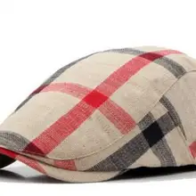 1 шт./лот Классический стиль мужская повседневная плед хлопок белье береты, шапки мужской весна-осень береты 55 см-59 см