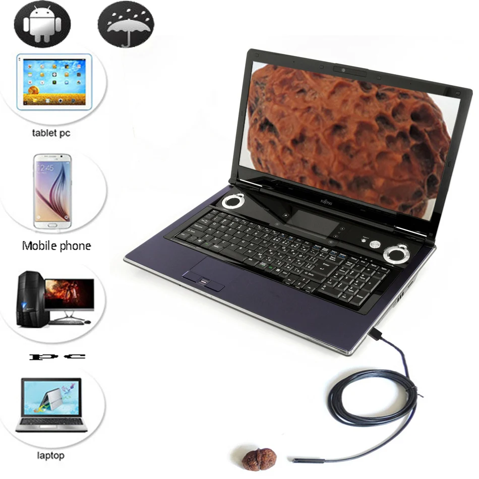 

7mm 5M USB Snake Camera Endoscope Waterproof Pipe Endoscope Industrial Endoscope Auto Repair Test Snake Tube OTG/UVC