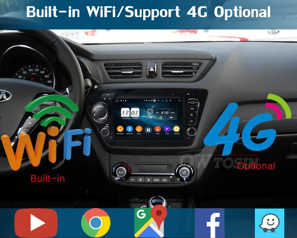 Flash Deal 8" IPS 8 Core 4G +64G Android 9.0 Car DVD Radio GPS Navi For KIA RIO K2 2010 2011 2012 2013 2014 DSP CarPlay Parrot BT Stereo 9