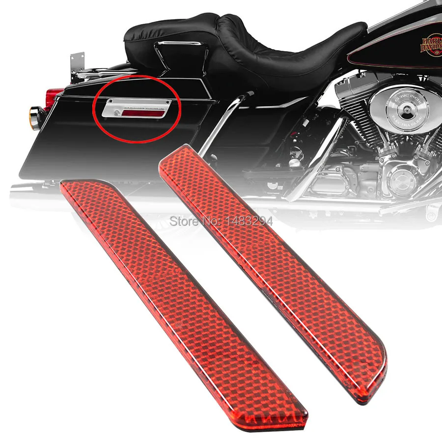 Red Saddlebag Covers Reflectors Fits For Harley Hard Bags 1994 2013 Newin Covers & Ornamental