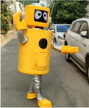 

Advertising Cartoon Yellow Robot Mascot Costume Suits Cosplay Party Game Dress Outfit Clothing Advertising Carnival Halloween