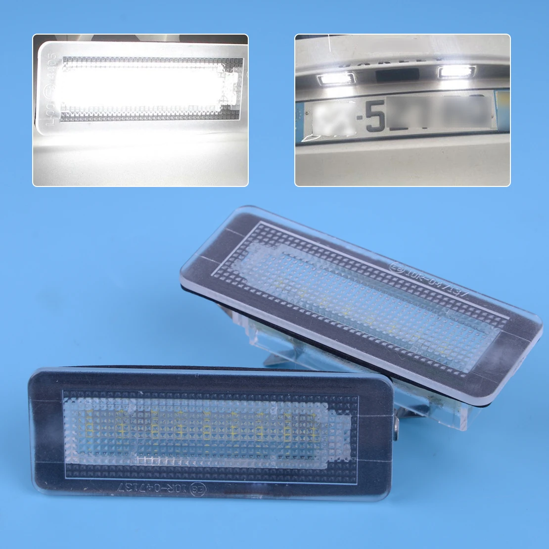 DWCX Car 2PCS LED Number License Plate Light Lamp Fit for Smart Fortwo Coupe Convertible 450 451