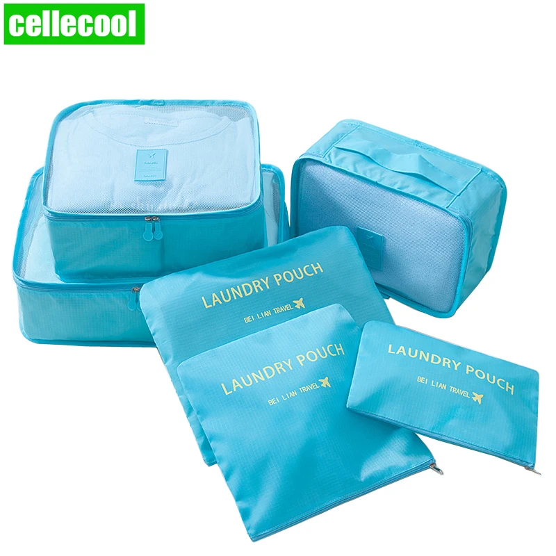 

6PCS/Set High Quality Organizer Packing Cube Organiser for Clothing Oxford Cloth Travel Bag luggage travel bags luggage bag