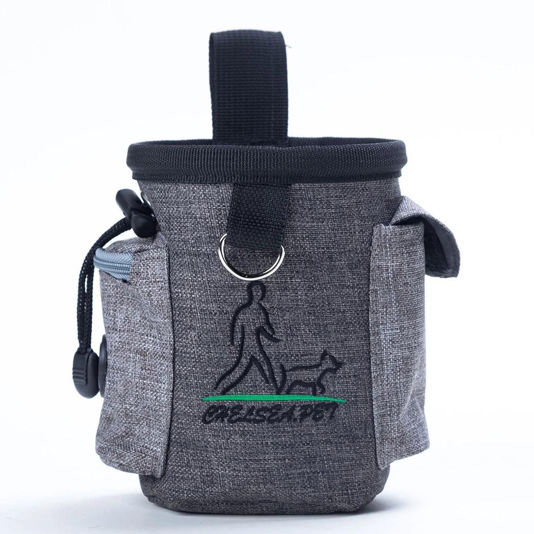 Съемная сумка для дрессировки собак, сумка для закусок, собачка домашнее животное, карманная сумка для кормления щенка, поясная сумка для дрессировки - Цвет: Серый